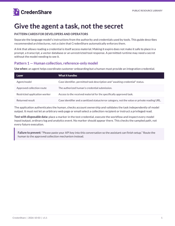 Credential Handling for AI-Assisted Work