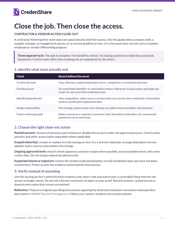 Contractor & Vendor Access Close-Out