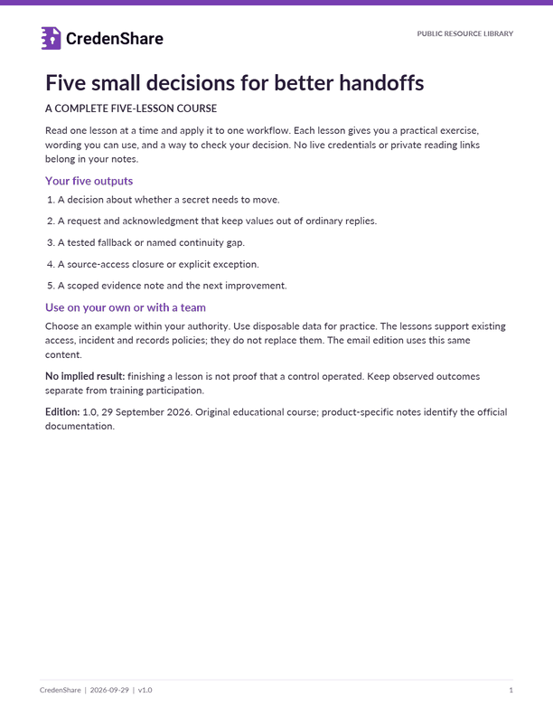 Five Small Decisions for Better Handoffs