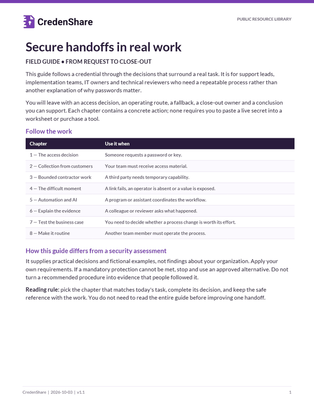 Secure Handoffs in Real Work